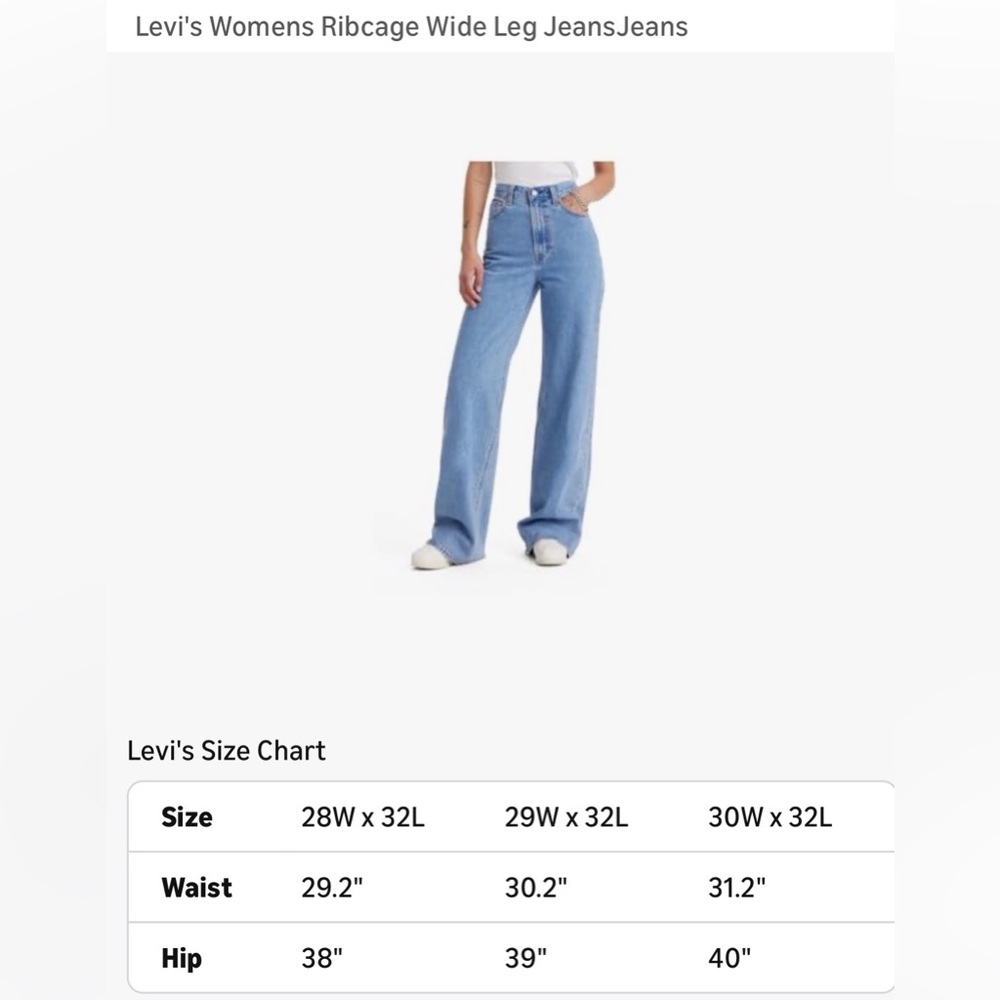 Levi's Light Blue Wide Leg Jeans - Picture 3 of 9